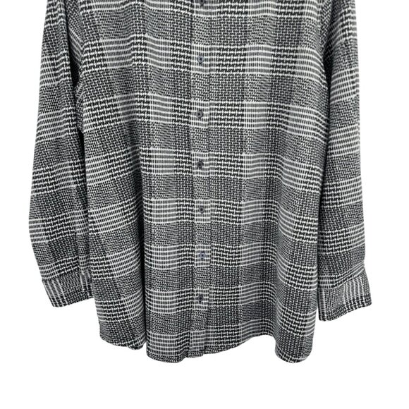 Lands' End Women's Plus Size 2X Black gray Plaid  Shirt ponte knit shacket - Picture 8 of 11